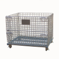 Custom size iron galvanized folding stacked wire mesh pallet container cage storage pallet basket box container